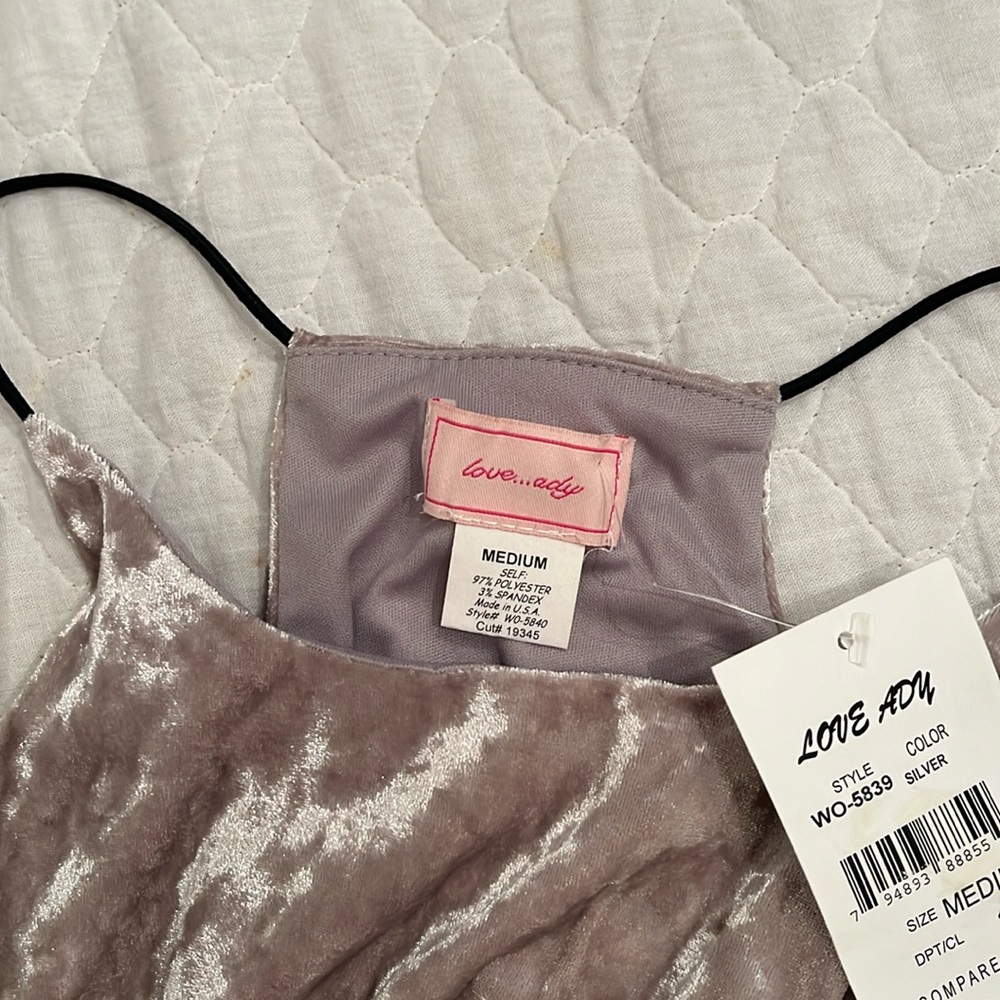 Love Ady silver velvet dress NEW! Size medium.